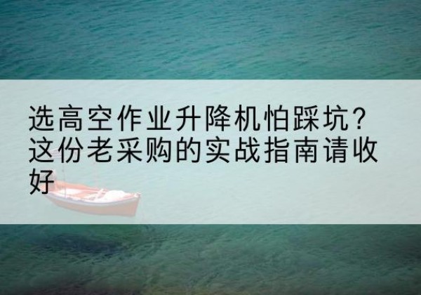 大庆高空作业升降机厂家推荐-选高空作业升降机怕踩坑？这份老采购的实战指南请收好