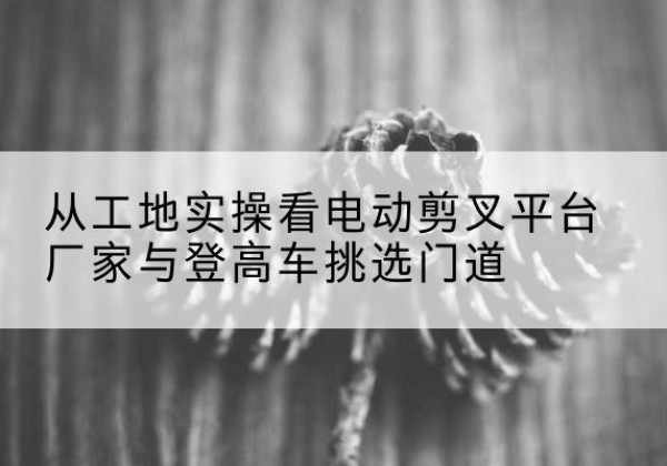 大庆电动剪叉升降平台厂家-从工地实操看电动剪叉平台厂家与登高车挑选门道